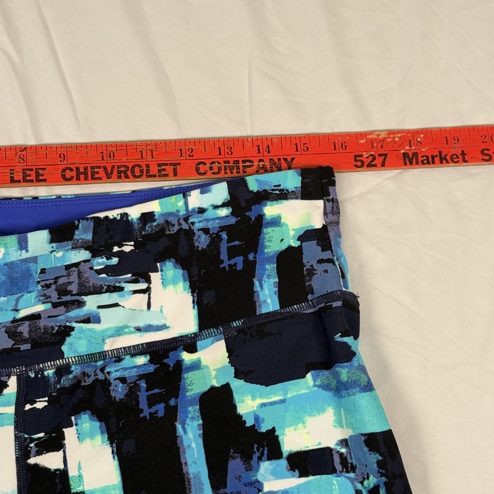 Calvin Klein Performance XL Cropped Legging Blue Abstract Print Ankle Activewear - Picture 8 of 11